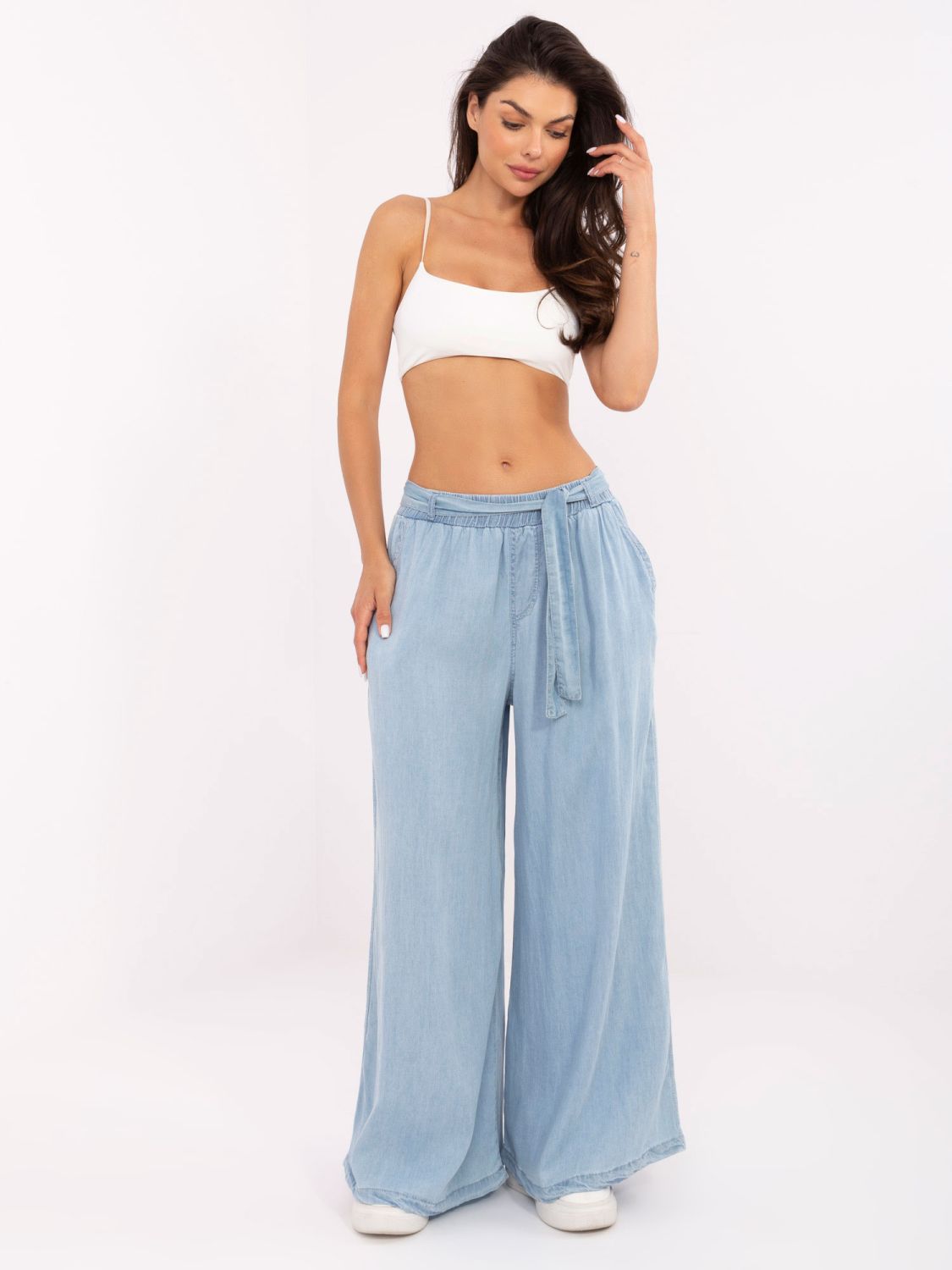 Pantaloni Palazzo Eleganti in Blu Chiaro