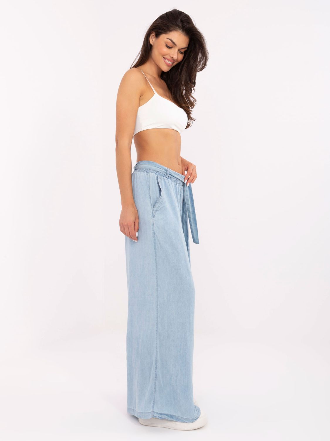 Pantaloni Palazzo Eleganti in Blu Chiaro