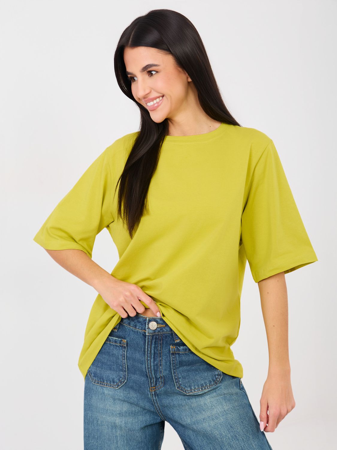 T-shirt donna verde lime a manica corta