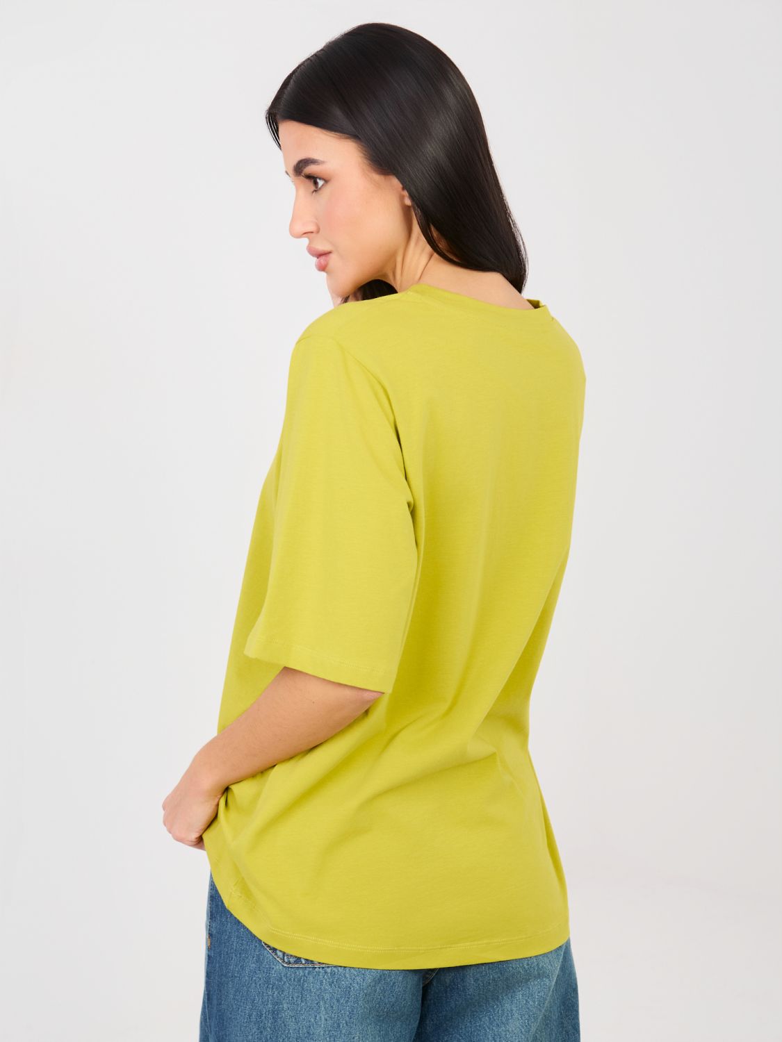 T-shirt donna verde lime a manica corta