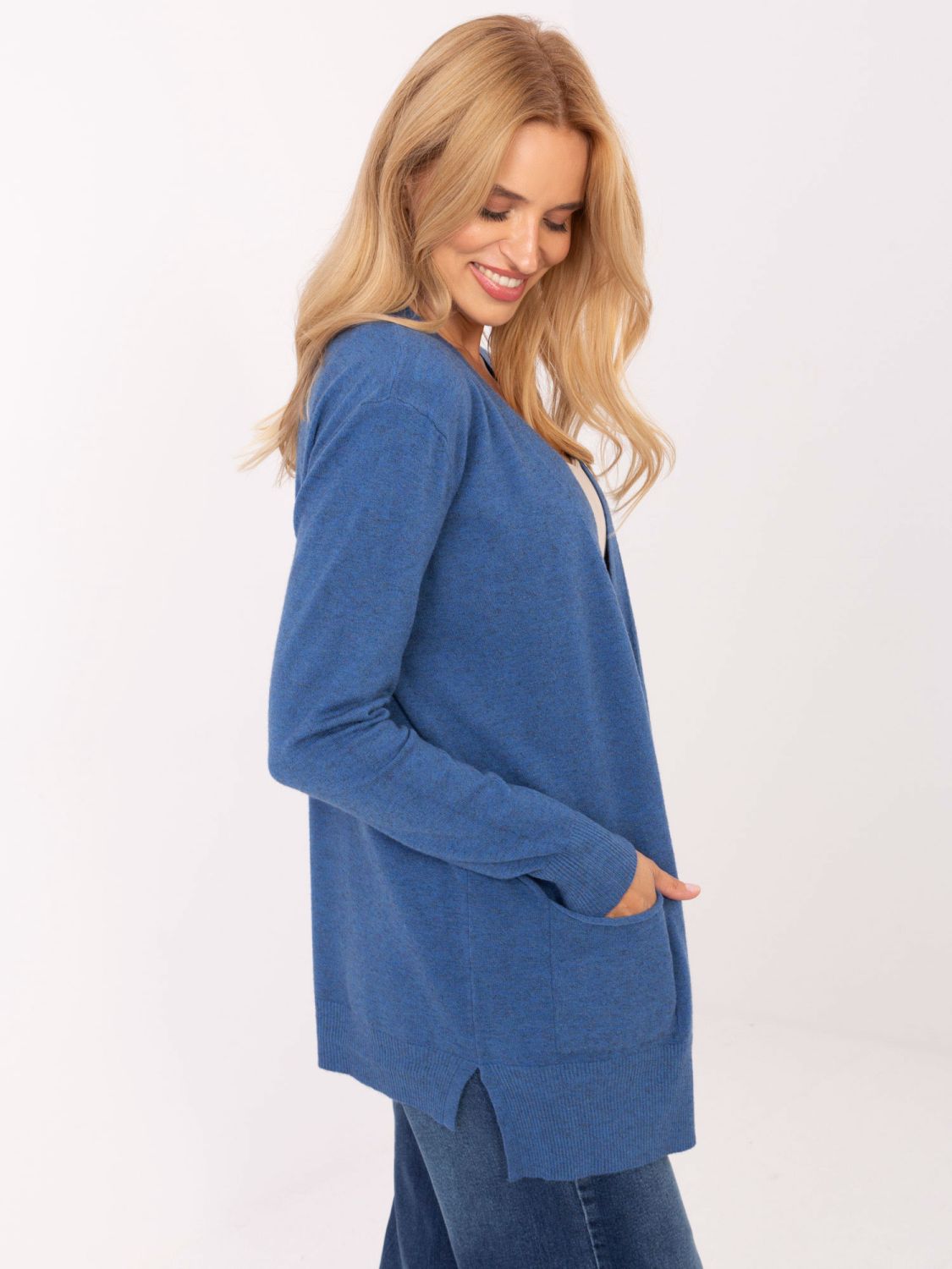 Cardigan blu elegante