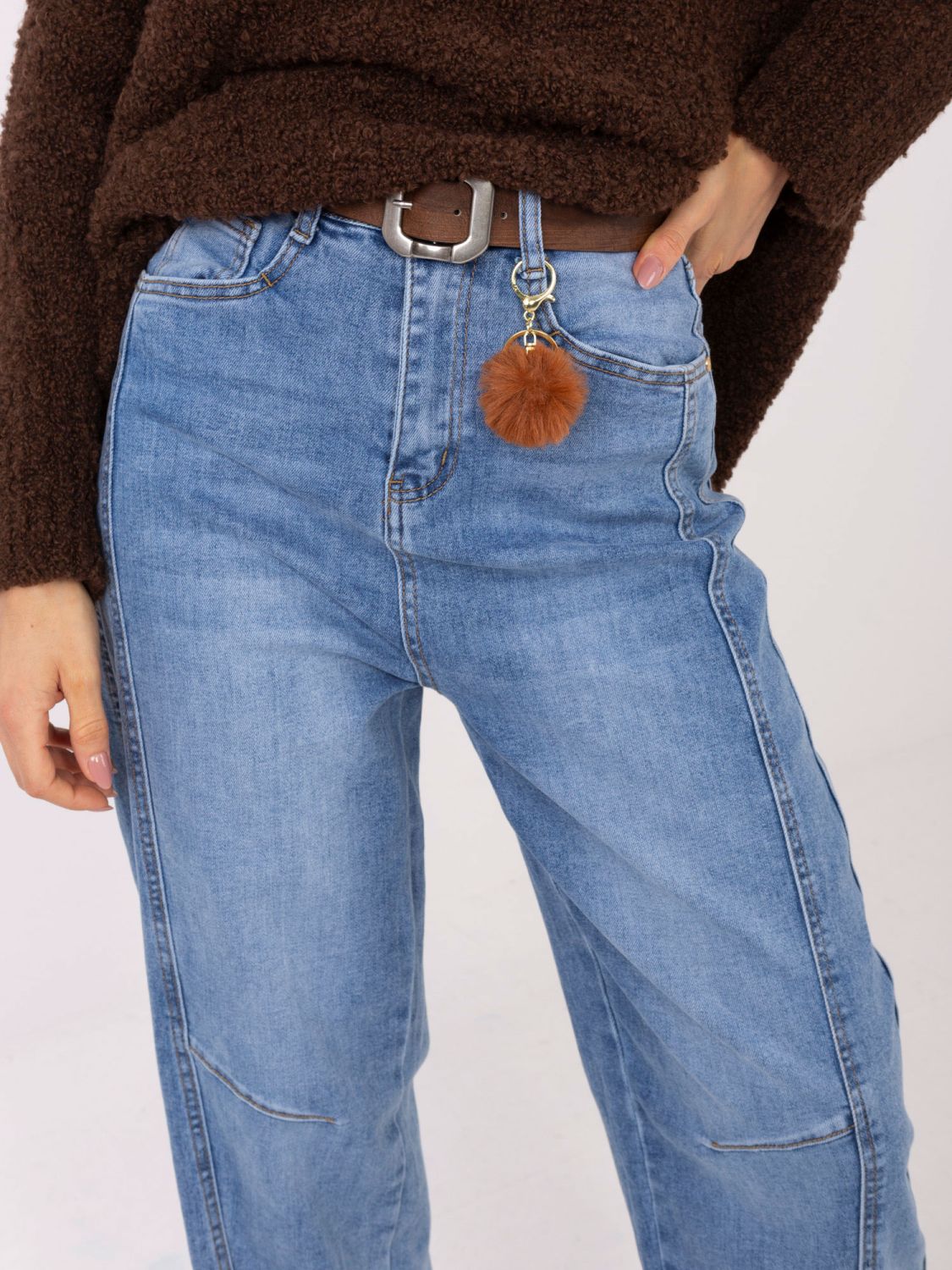 Ženske balloon traperice visokog struka, plave