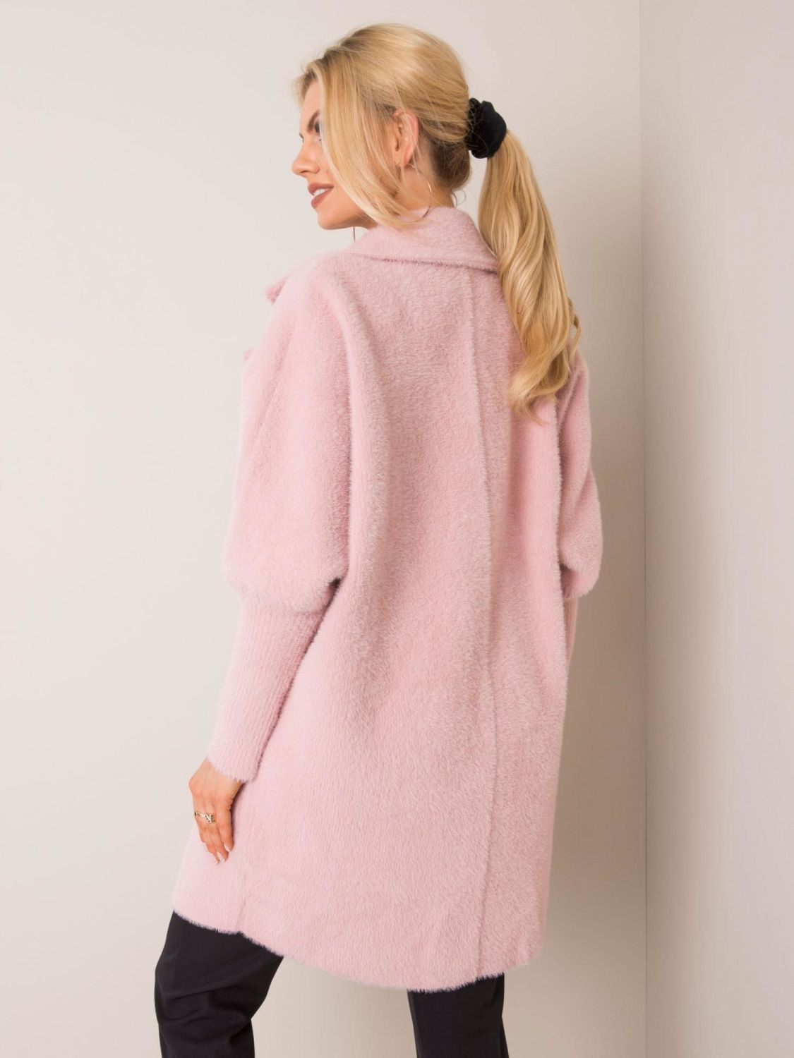 Cappotto alpaca rosa cipria da mezza stagione