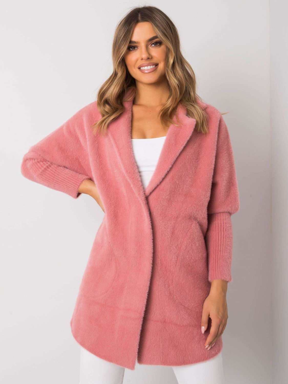 Cappotto rosa in alpaca Fluffy