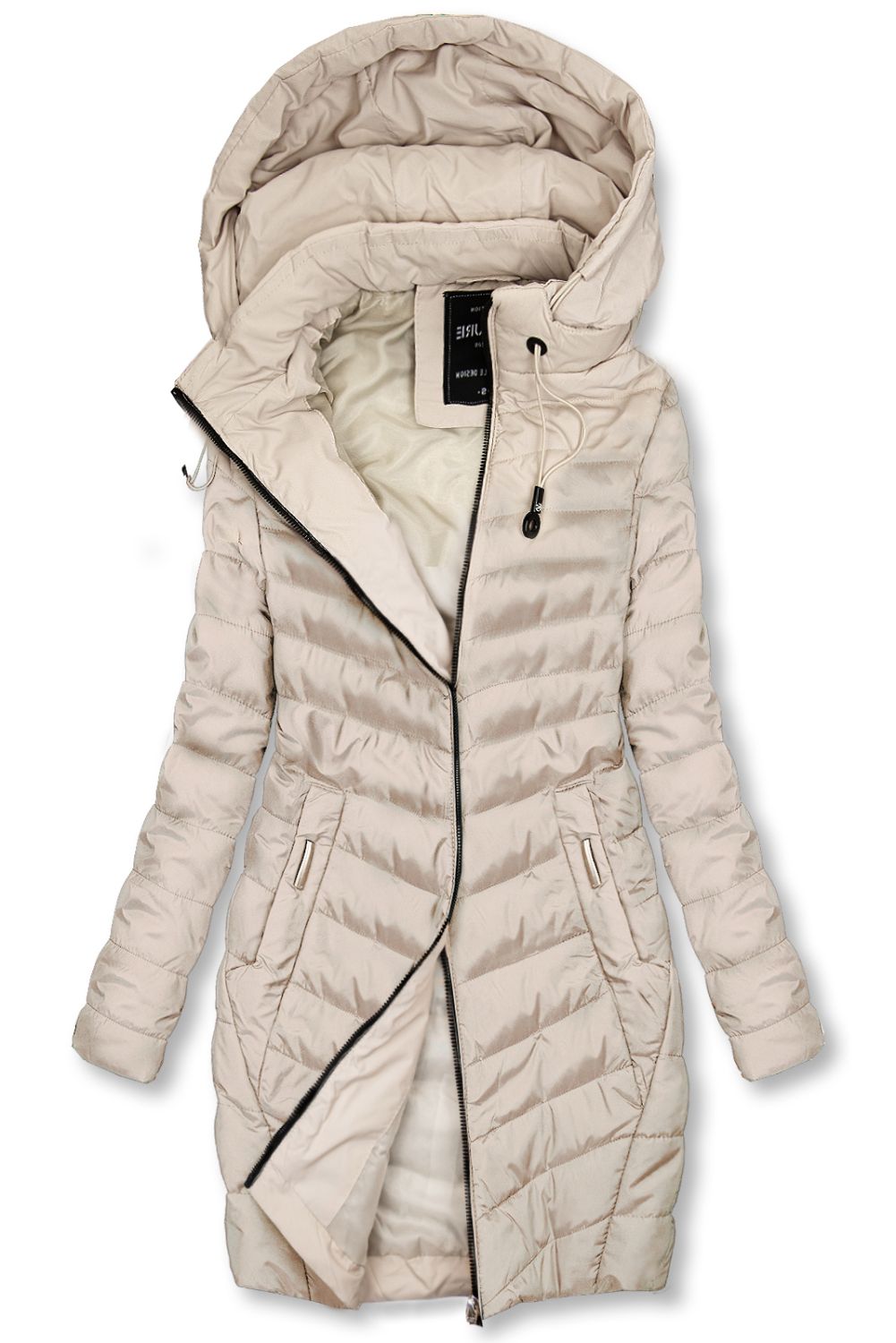 Giacca di transizione dal taglio allungato beige