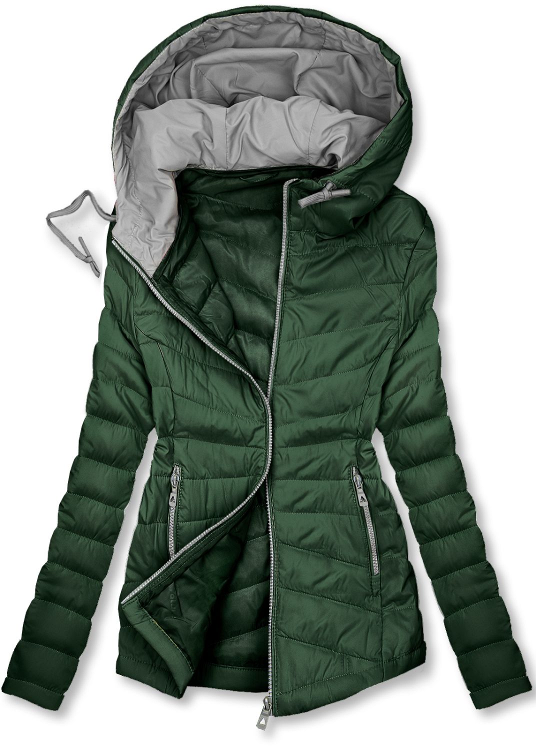 Giacca leggera trapuntata verde scuro