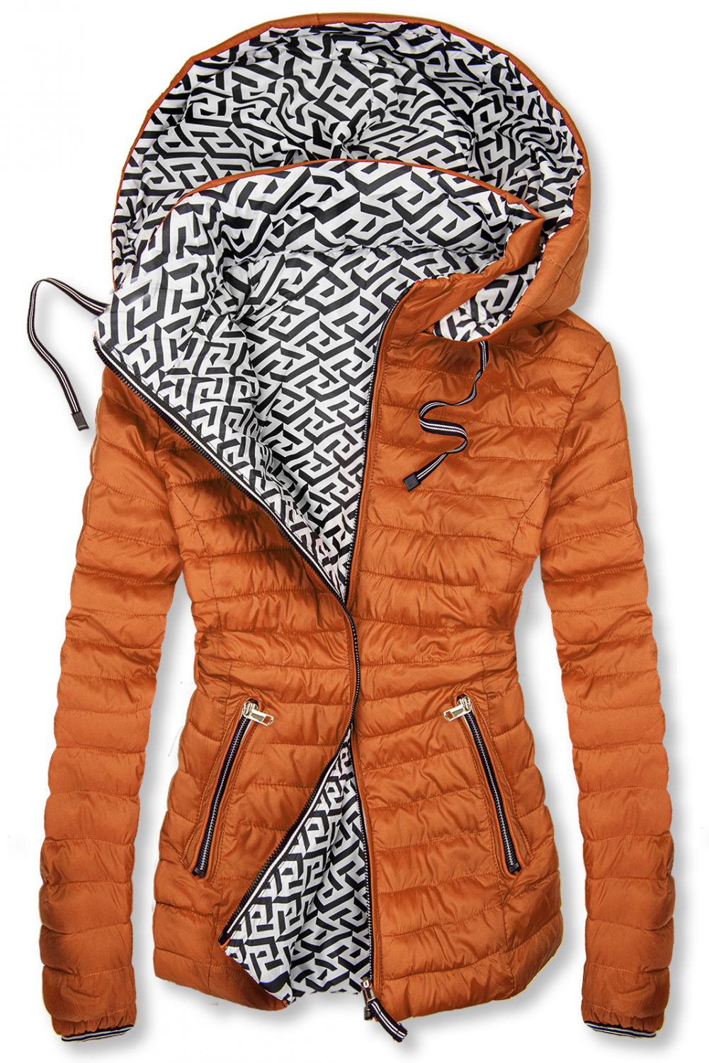 Giacca doppia faccia leggera arancio mattone