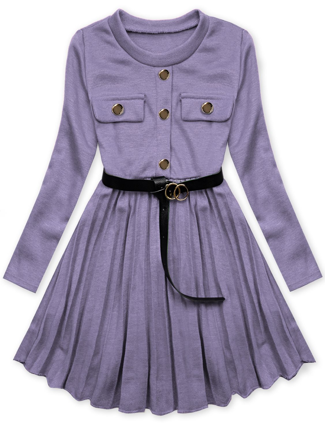 Abito da ragazza viola con cintura
