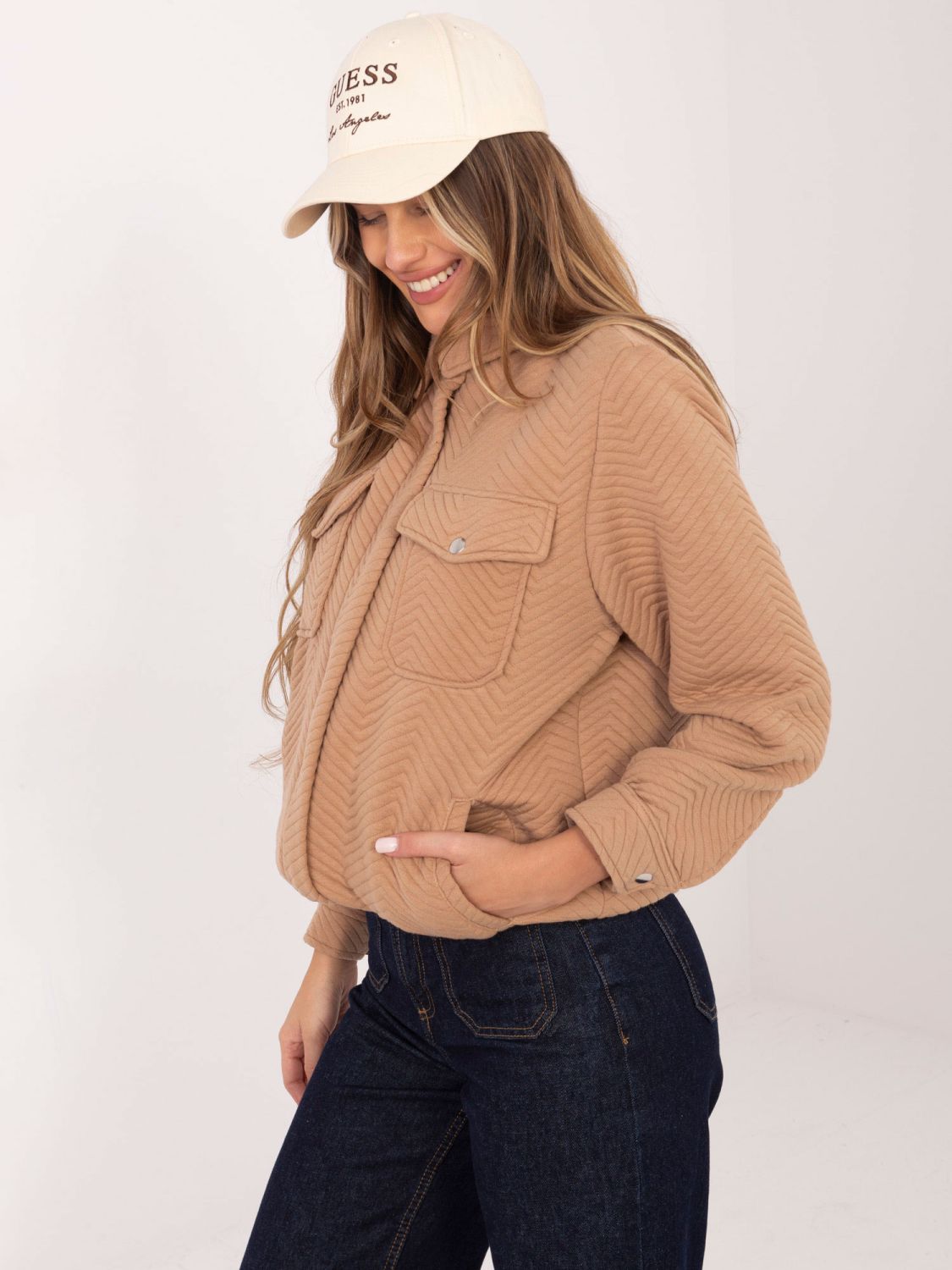 Giacca di transizione elegante in colore camel