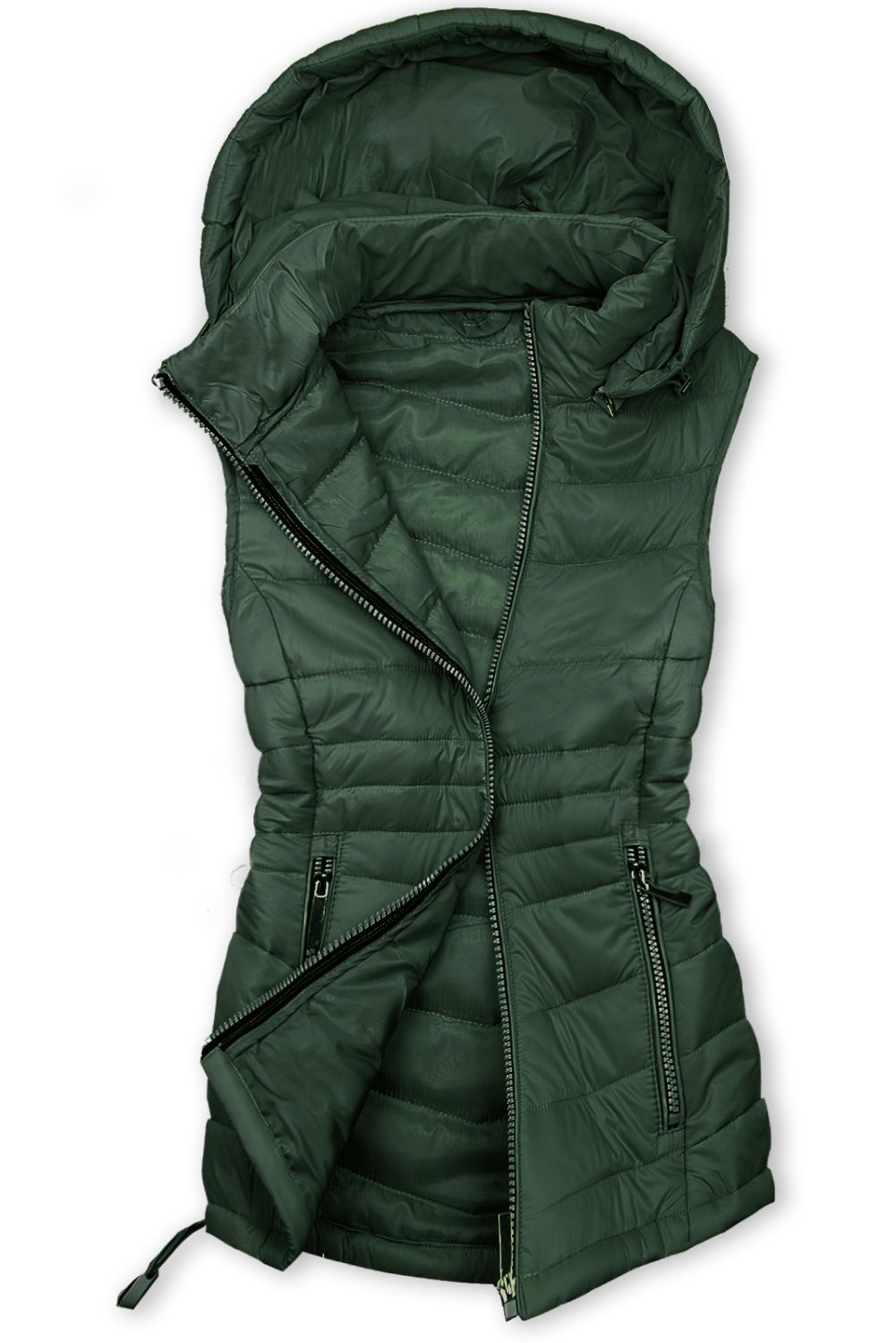 Gilet verde scuro dal taglio corto