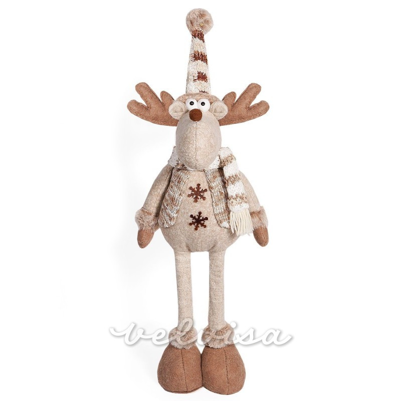 Figura natalizia in peluche Renna 60 cm