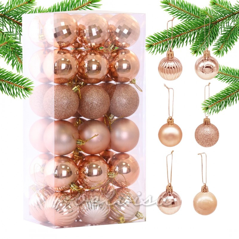 Set di 36 decorazioni rose gold, diametro 5,5 cm