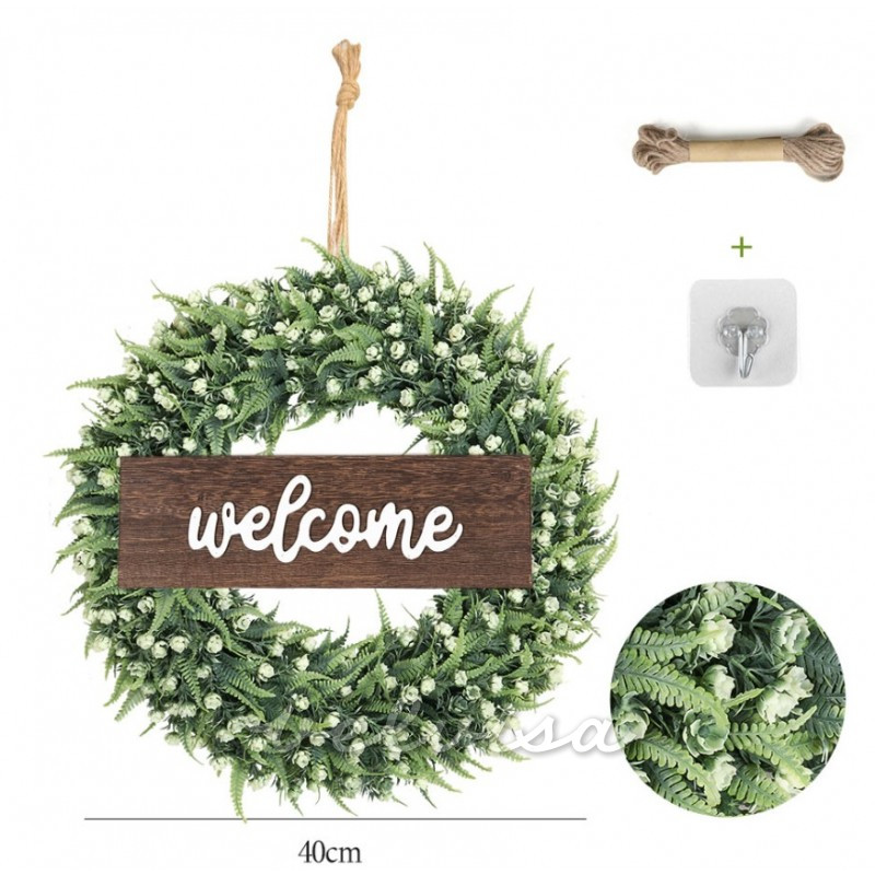 Corona decorativa per porta WELCOME 40 cm