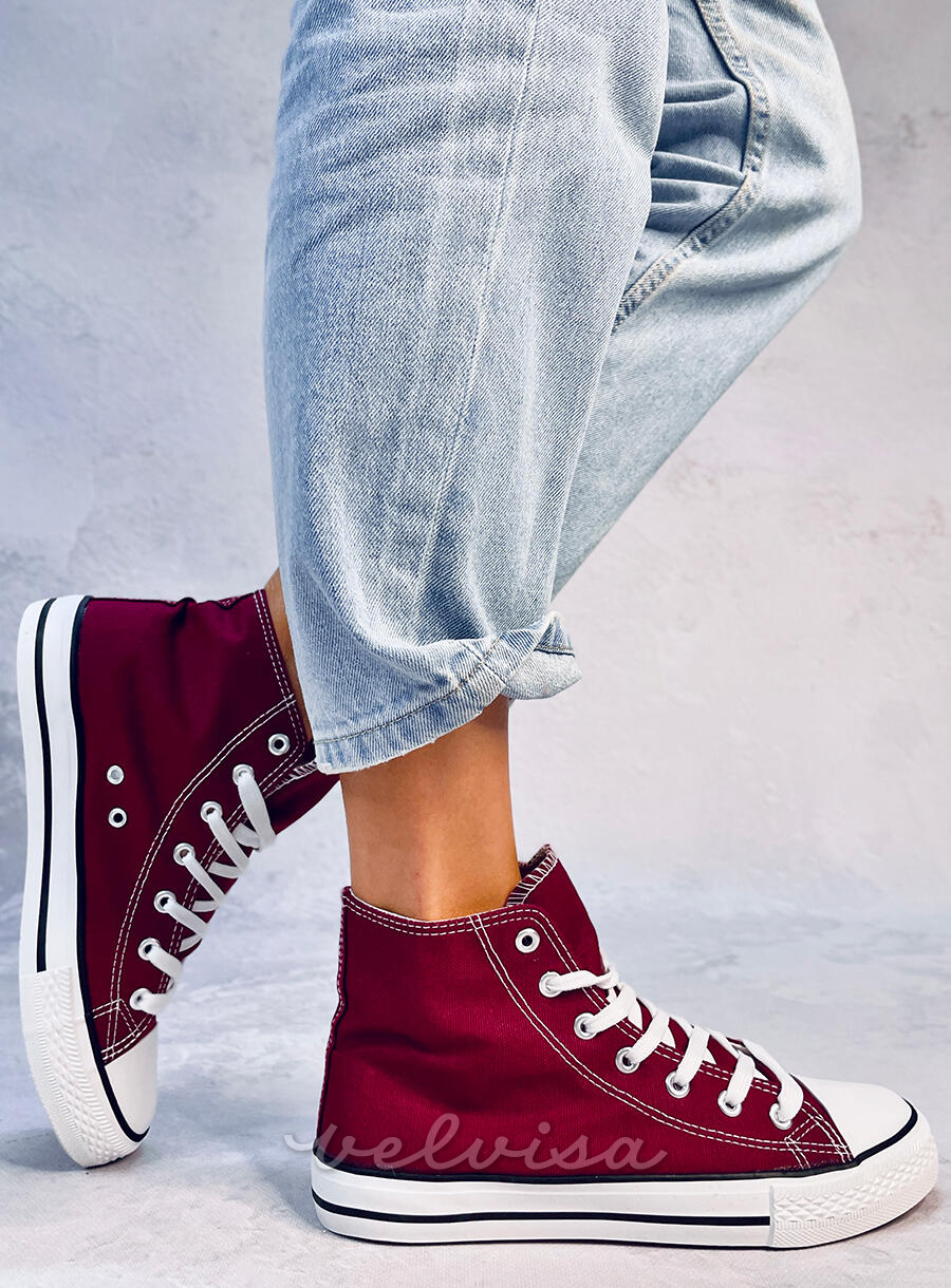 Classiche sneakers in tela bordeaux