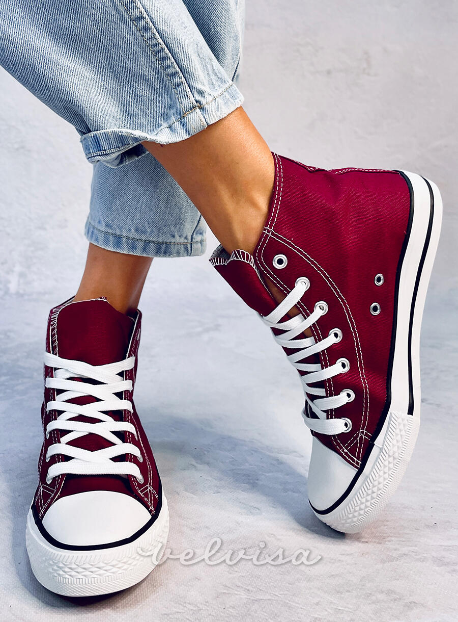 Classiche sneakers in tela bordeaux