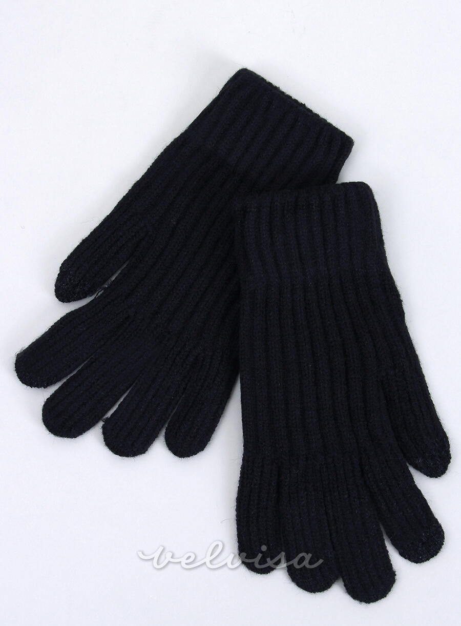 Tople ženske rukavice crne