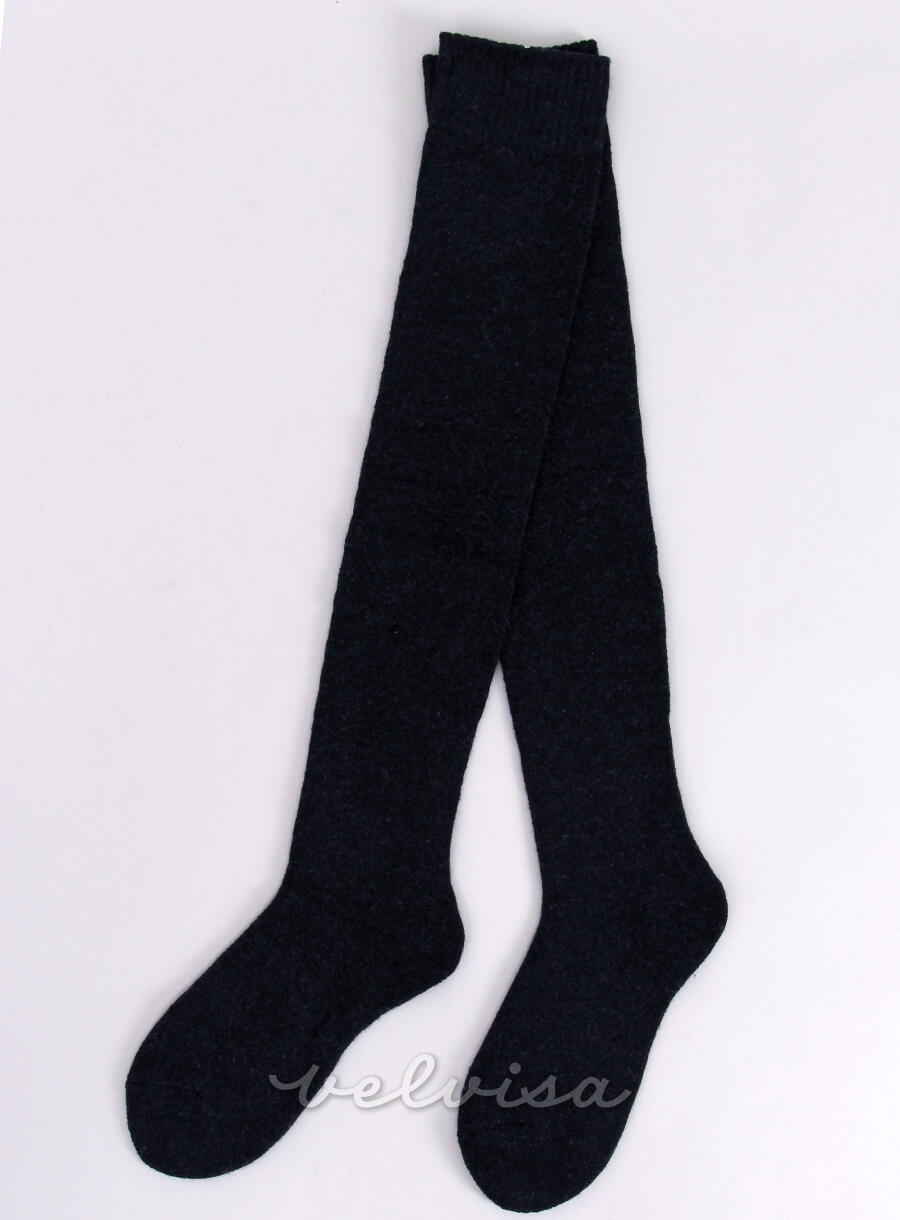Calzini sopra il ginocchio in lana antracite