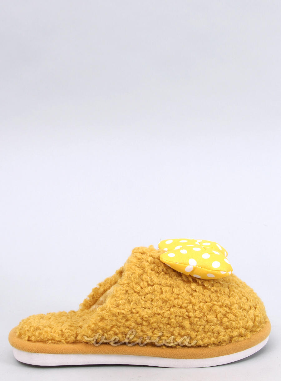 Pantofole per bambini gialle con fiocco