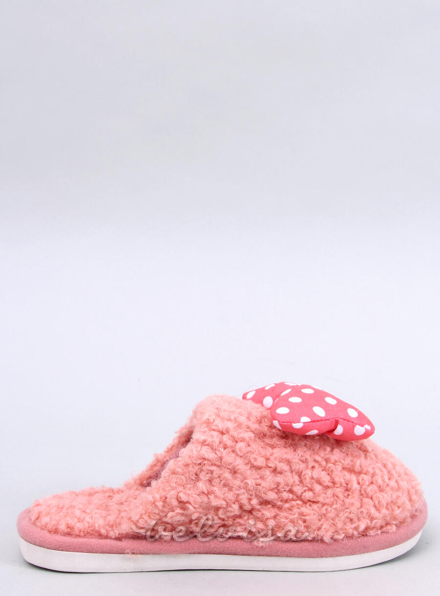 Pantofole per bambini rosa salmone con fiocco
