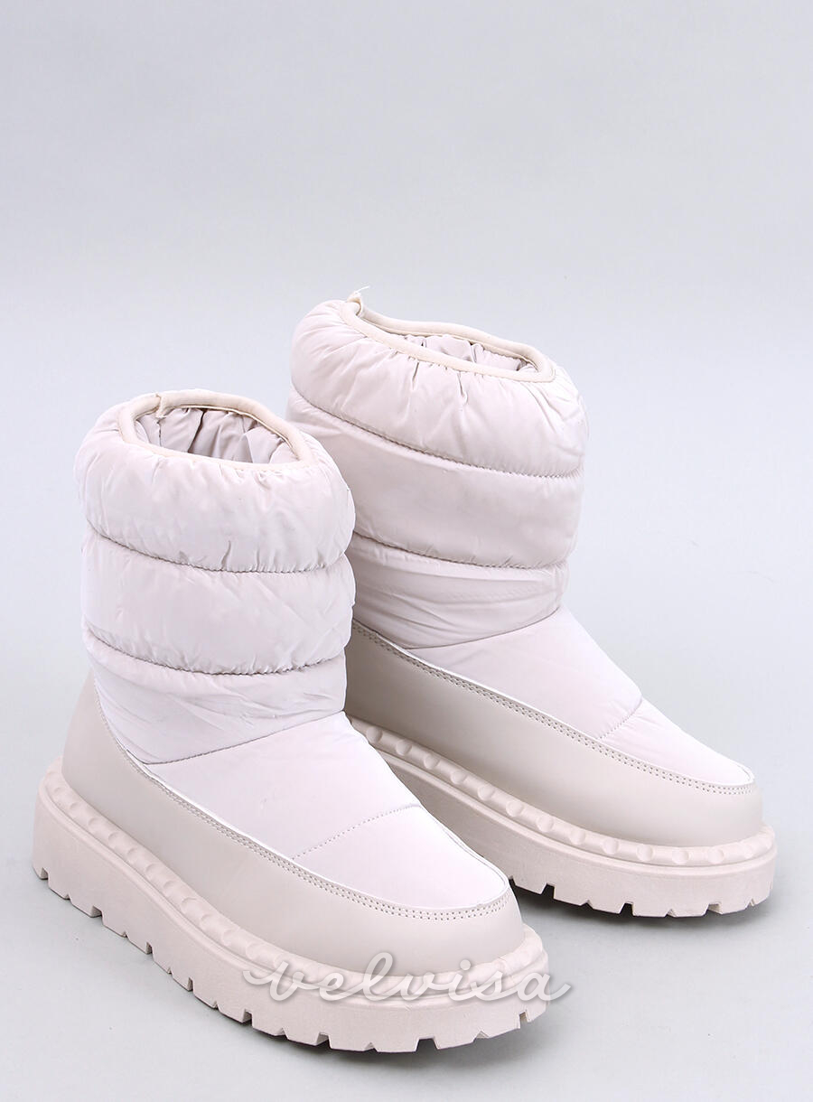 Krem prošivene cipele za snijeg s platformom
