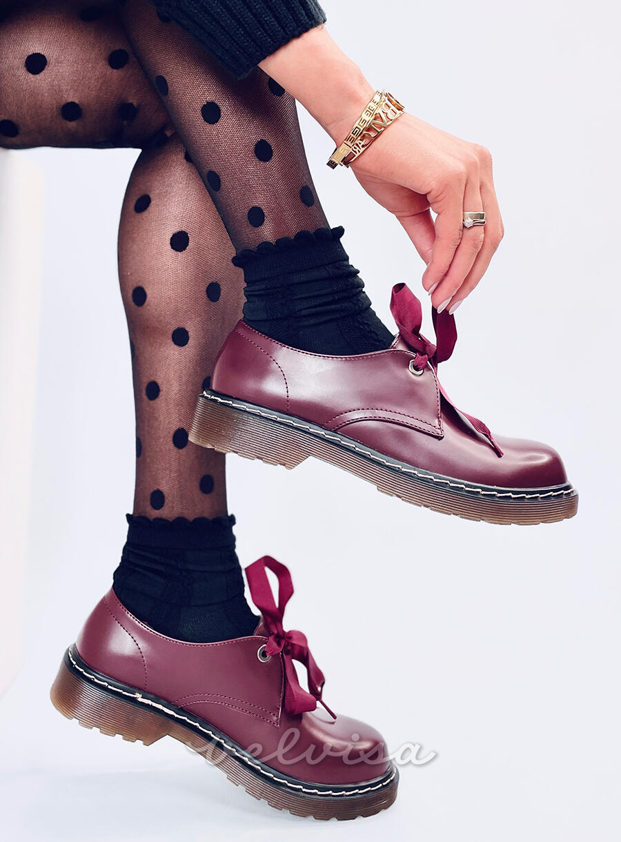 Mocassini bordeaux in stile Martens