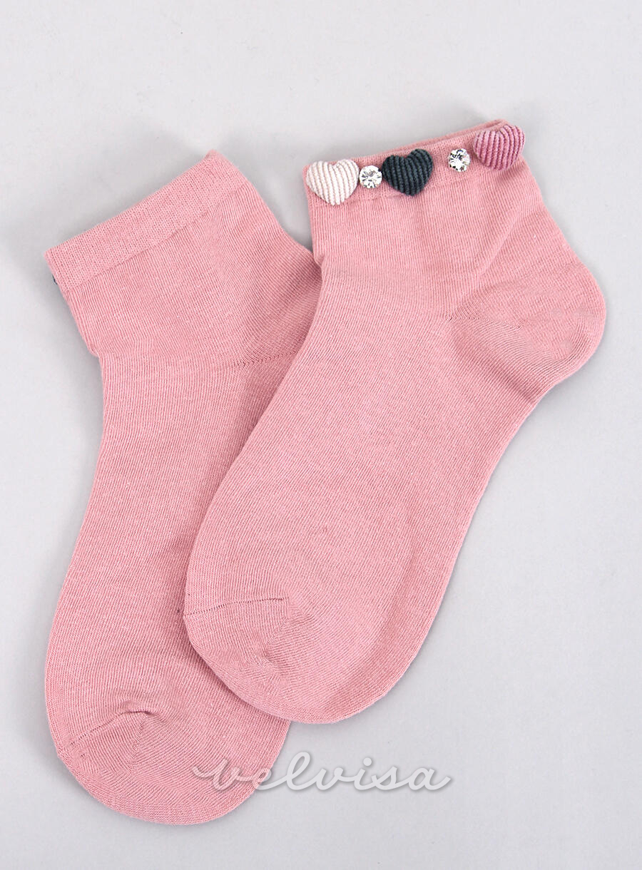 Ružičaste čarape sa srcima