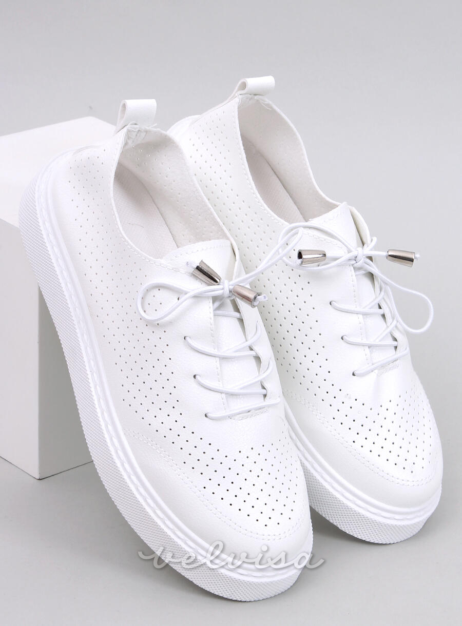 Sneakers da donna traforate bianche