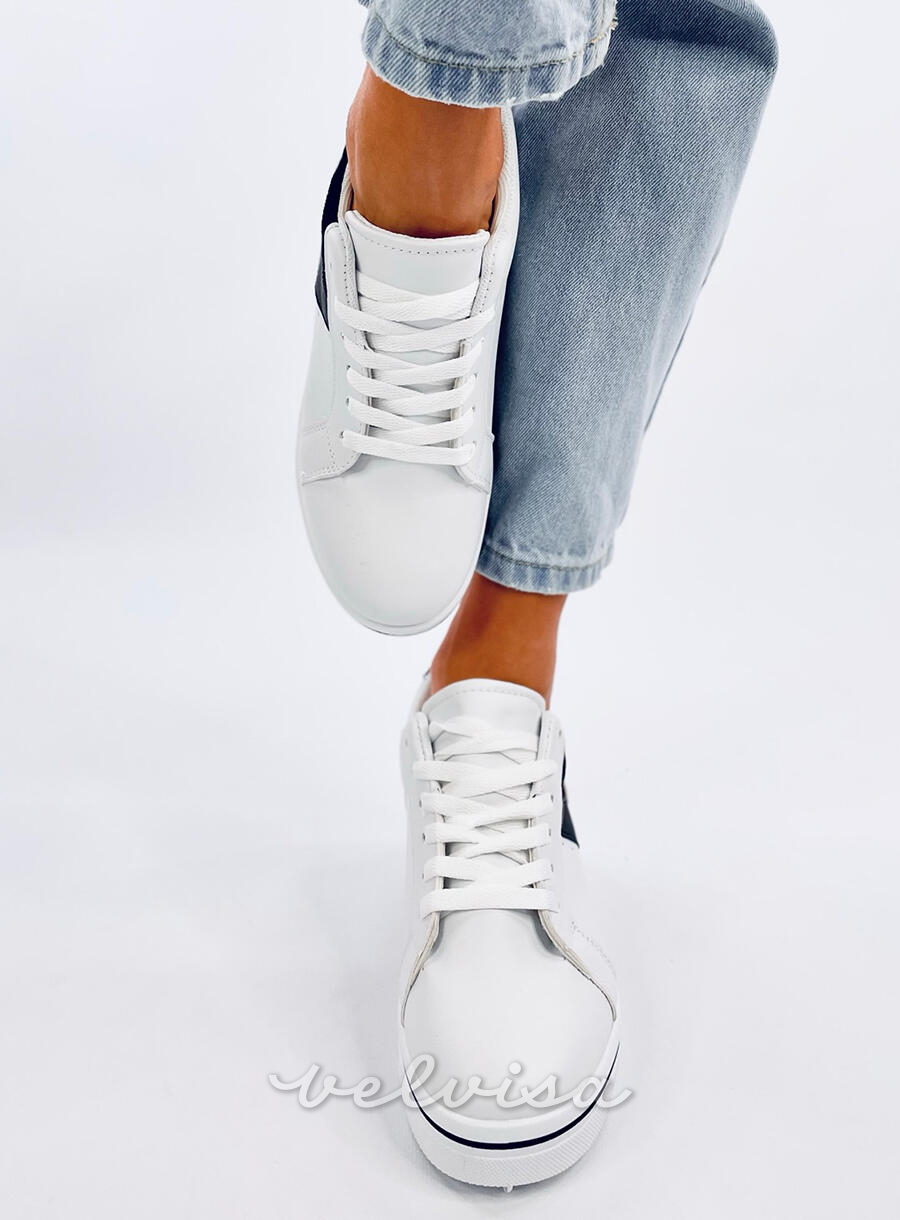 Sneakers da donna con tacco nascosto bianco/nero