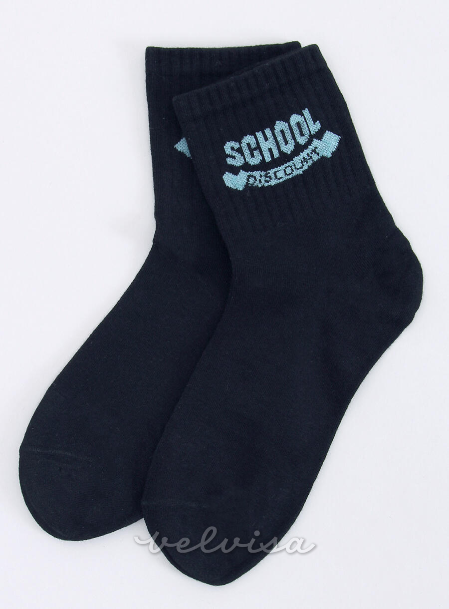 Crne pamučne čarape SCHOOL