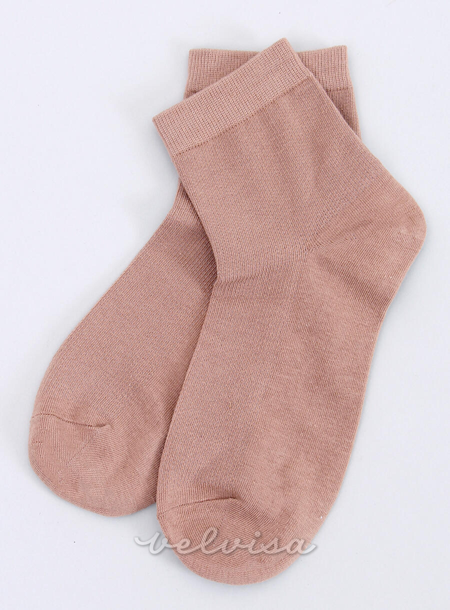 Devine smeđe glatke čarape bez uzorka
