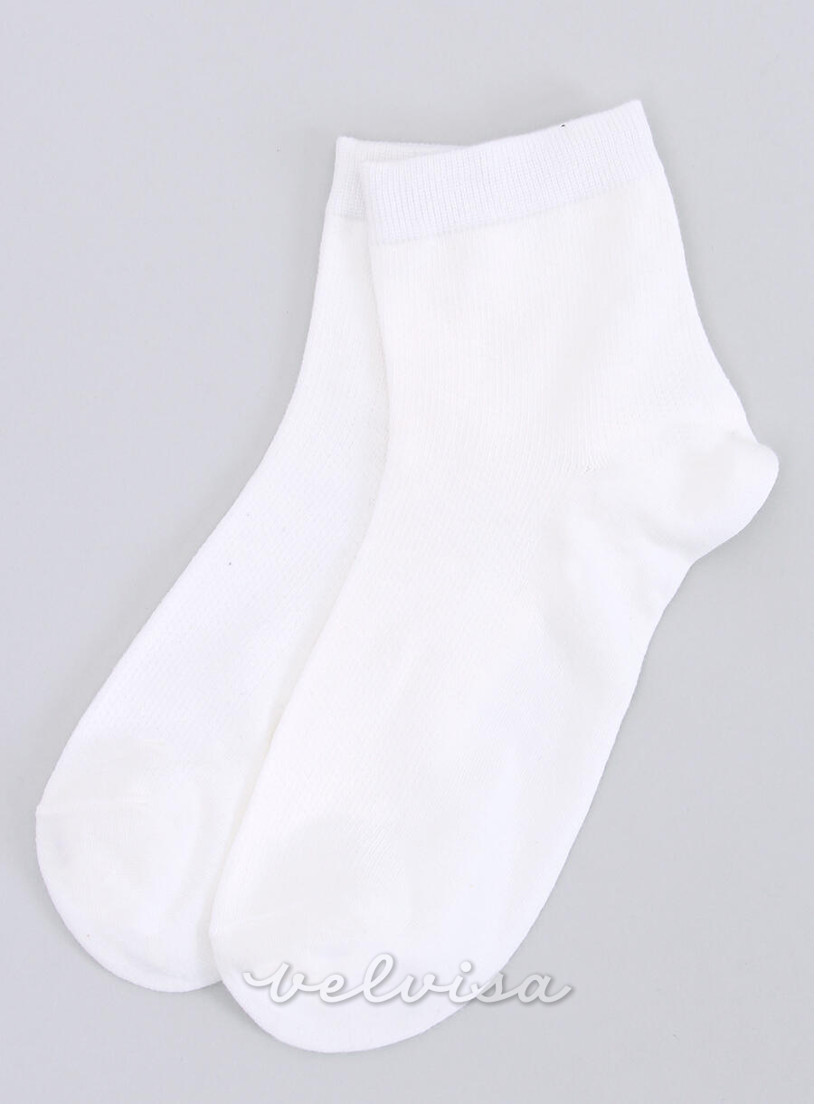 Glatke čarape bez uzorka u boji slonovače