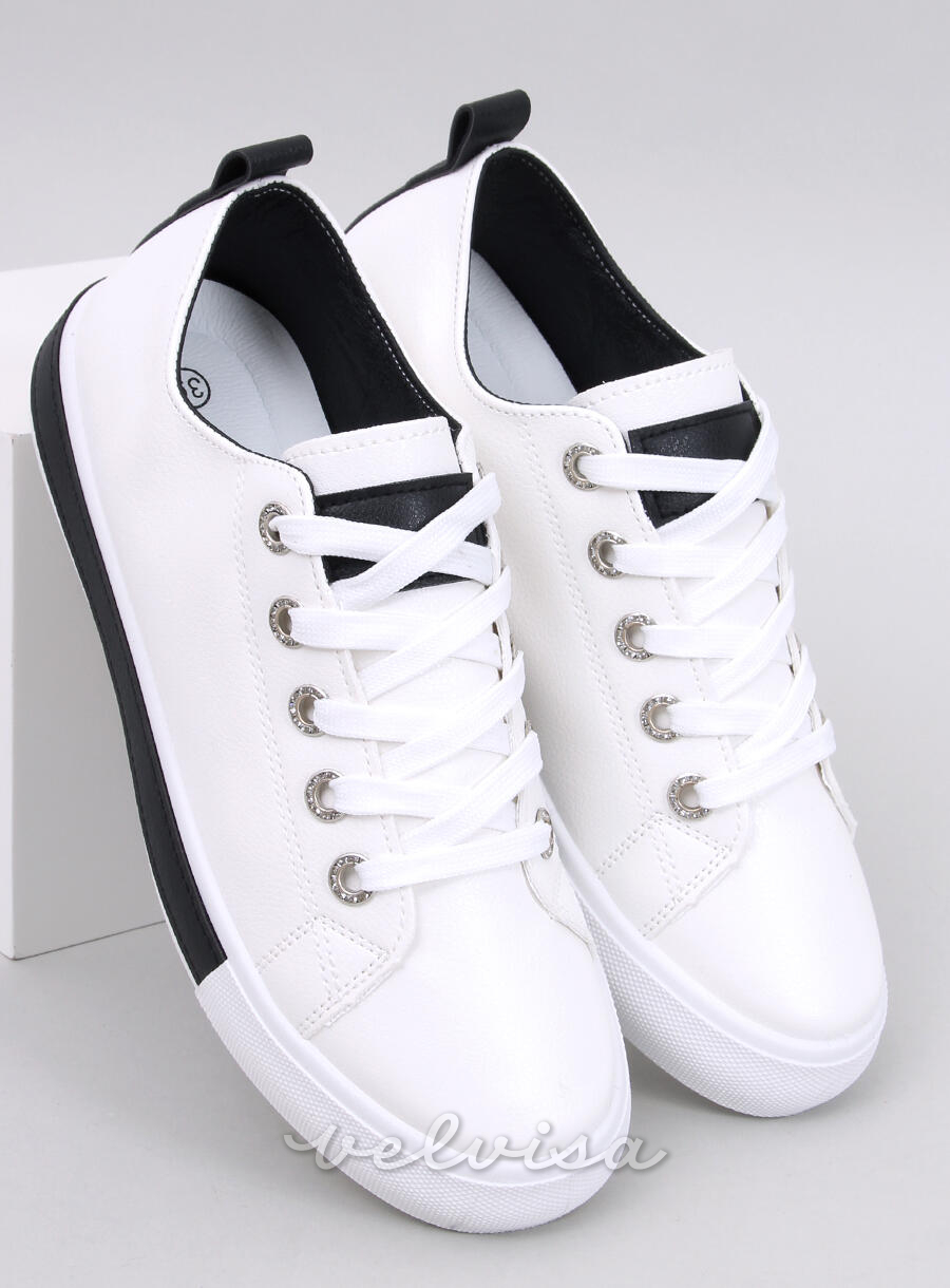 Sneakers SABINE in ecopelle bianco/nero