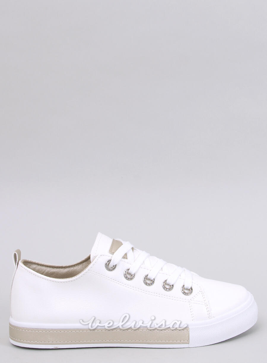 Sneakers SABINE in ecopelle bianco/oro