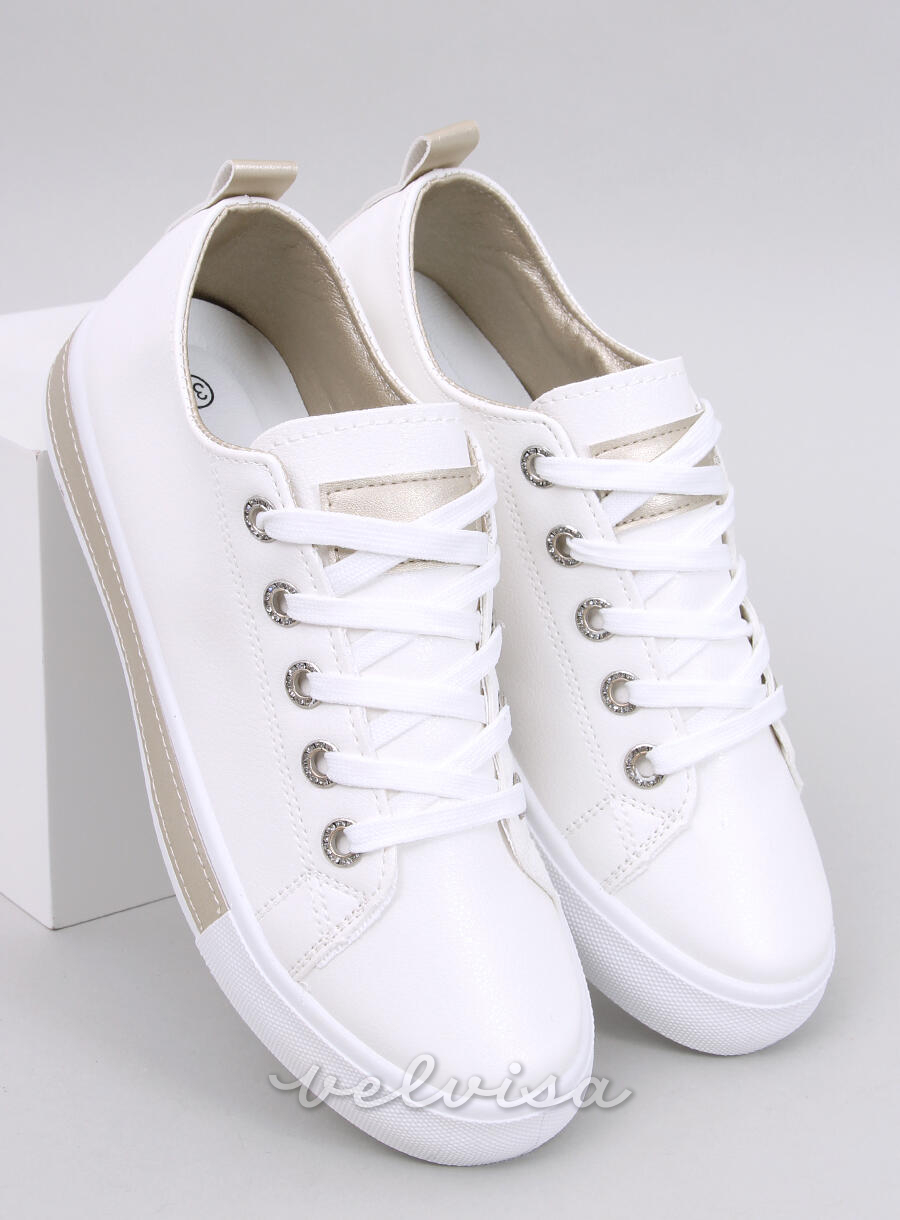 Sneakers SABINE in ecopelle bianco/oro