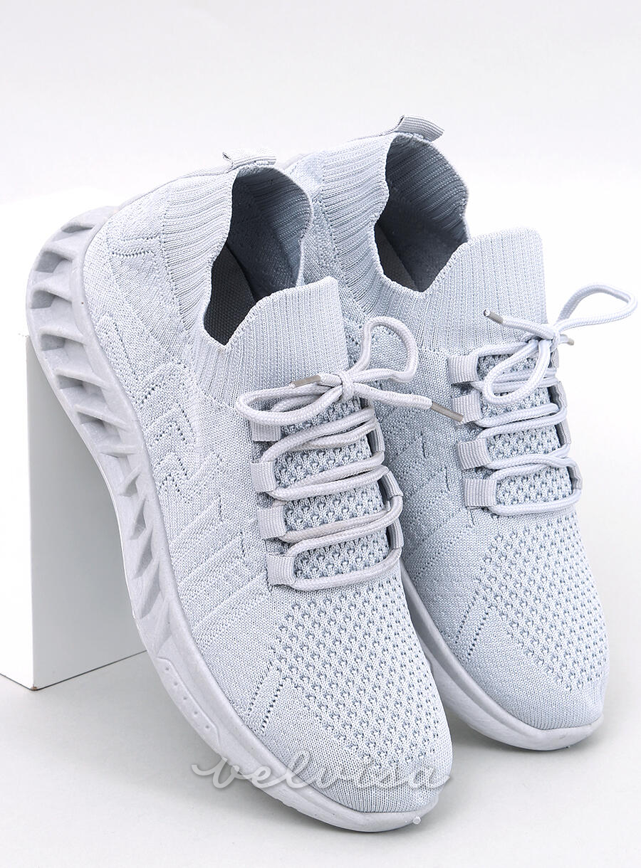 Sneakers realizzate in tessuto elastico grigie