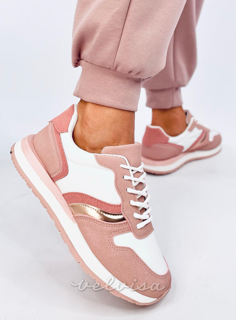 Sneakers rosa con dettaglio metallico