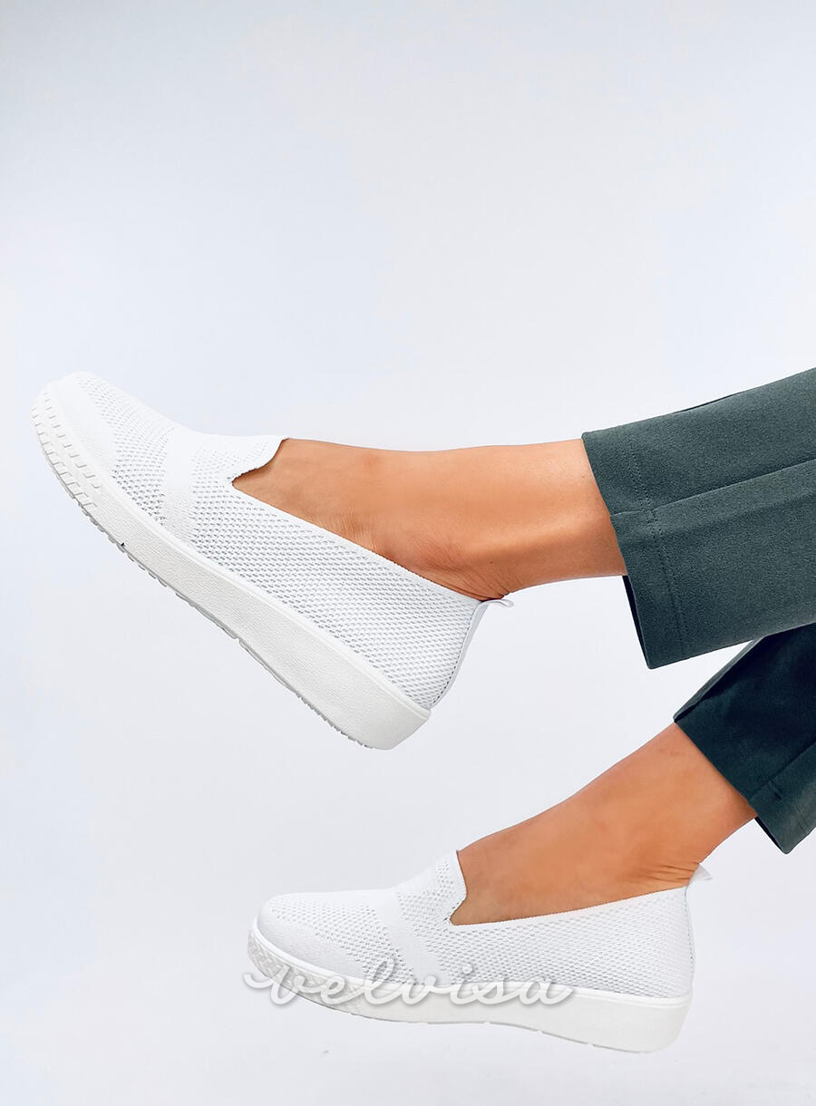 Sneakers slip-on rialzate bianche