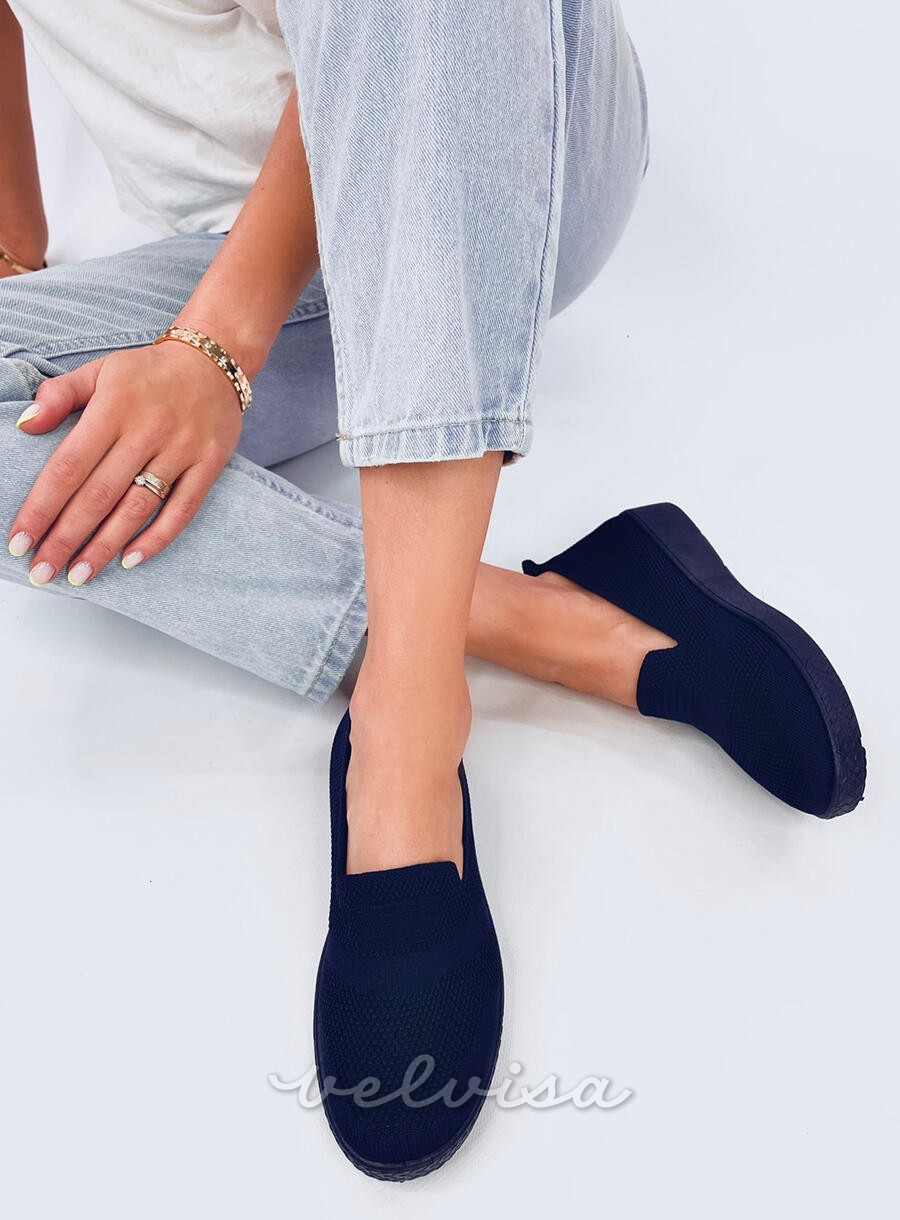 Sneakers slip-on rialzate blu scuro