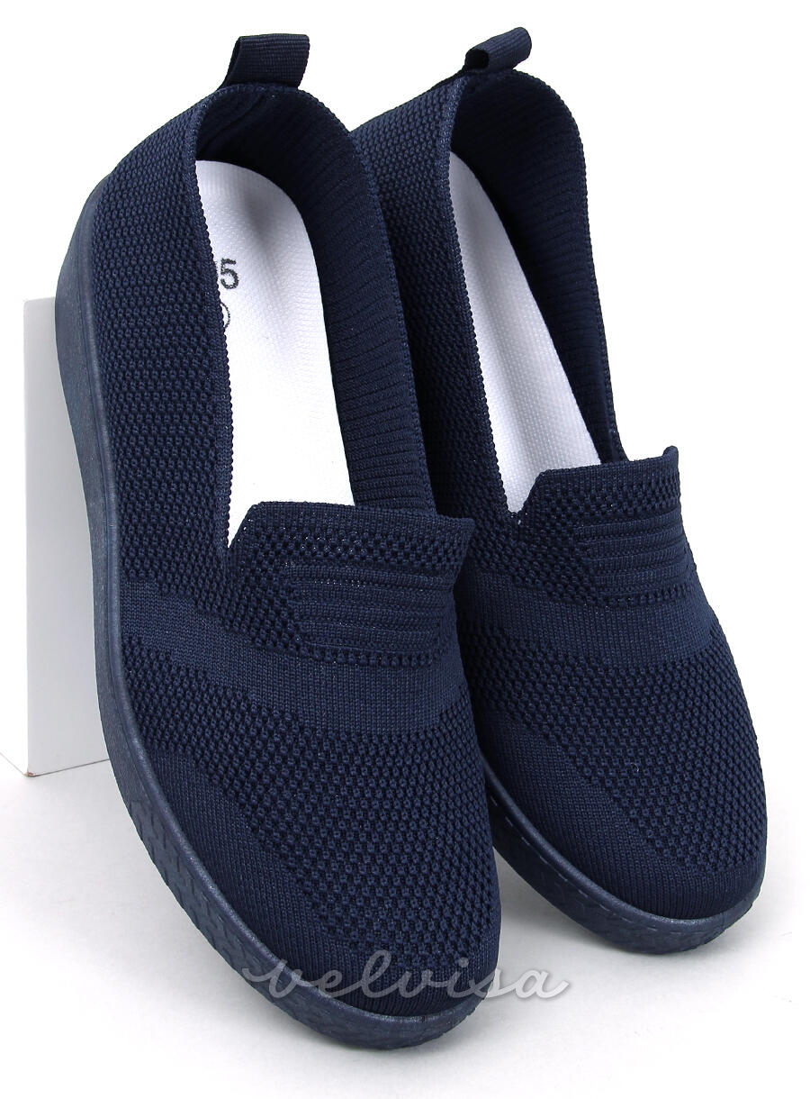 Sneakers slip-on rialzate blu scuro