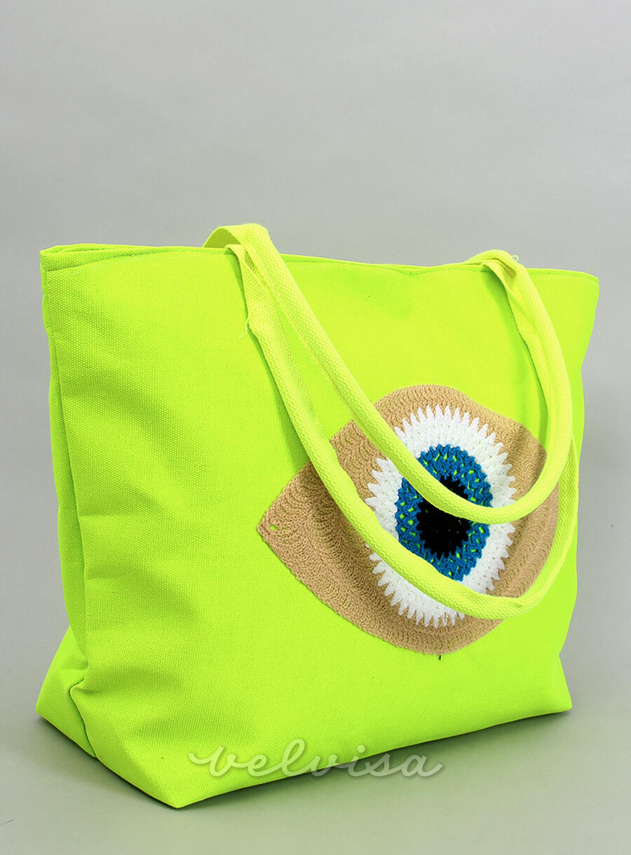 Neon žuta torba za plažu EYE