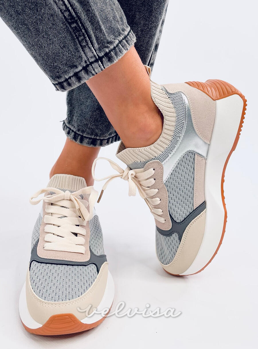 Sneakers sportive da donna grigio/beige