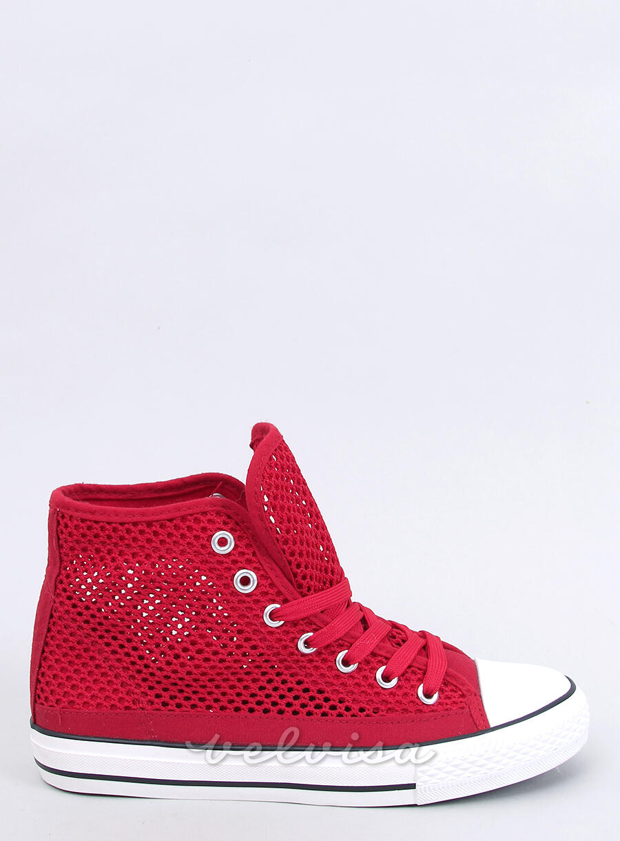 Sneakers rosse alte traforate