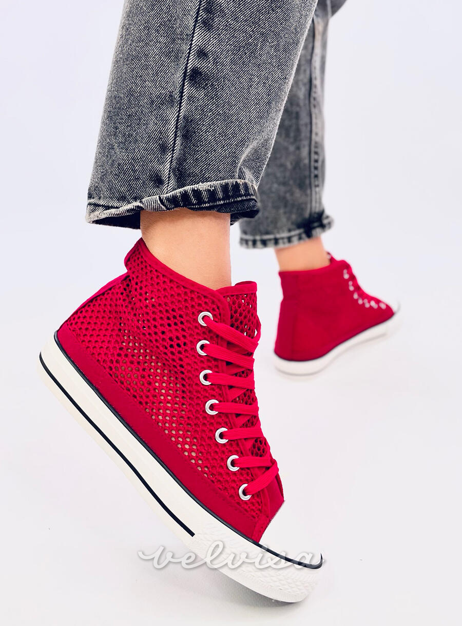 Sneakers rosse alte traforate