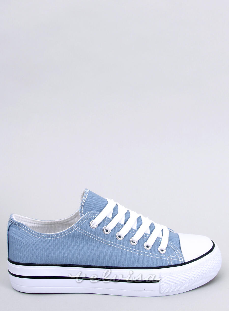 Sneakers basse in tela blu chiaro