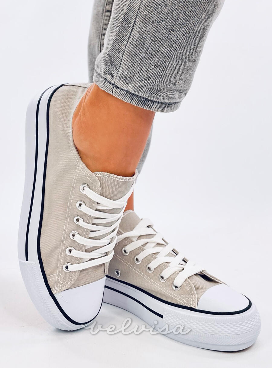 Sneakers basse in tela grigie