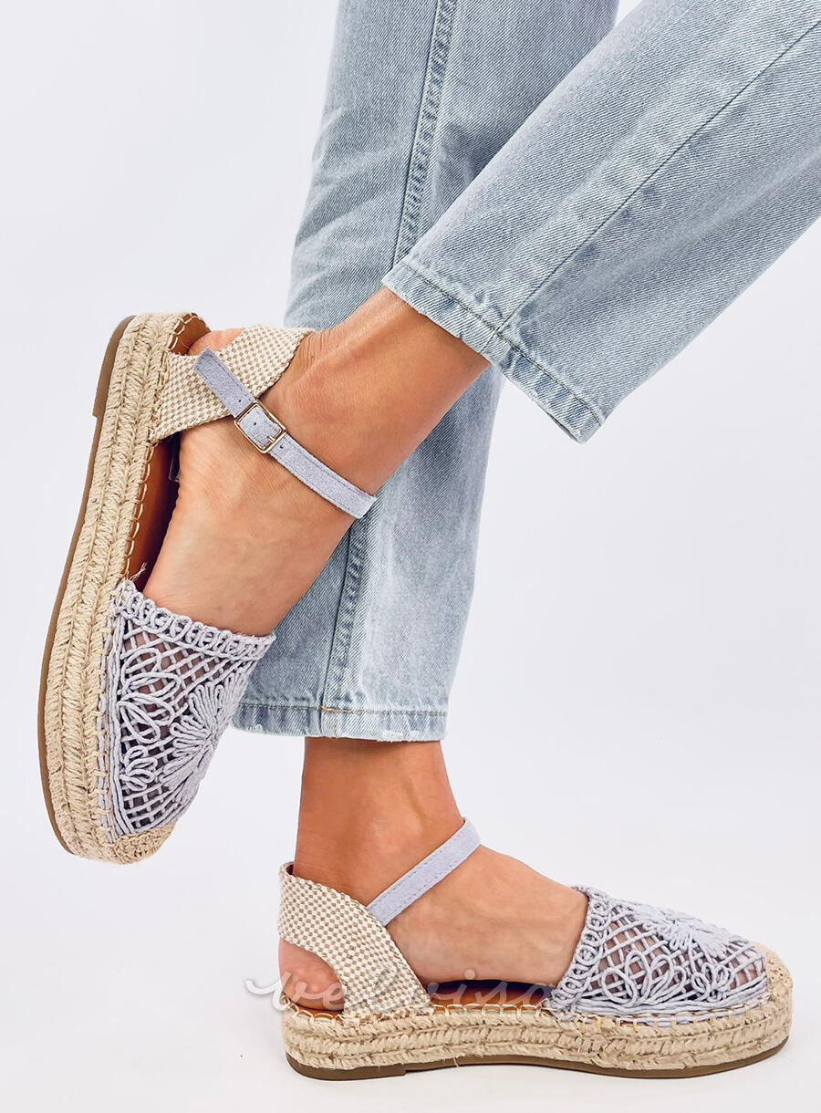 Espadrillas lilla con tomaia in pizzo