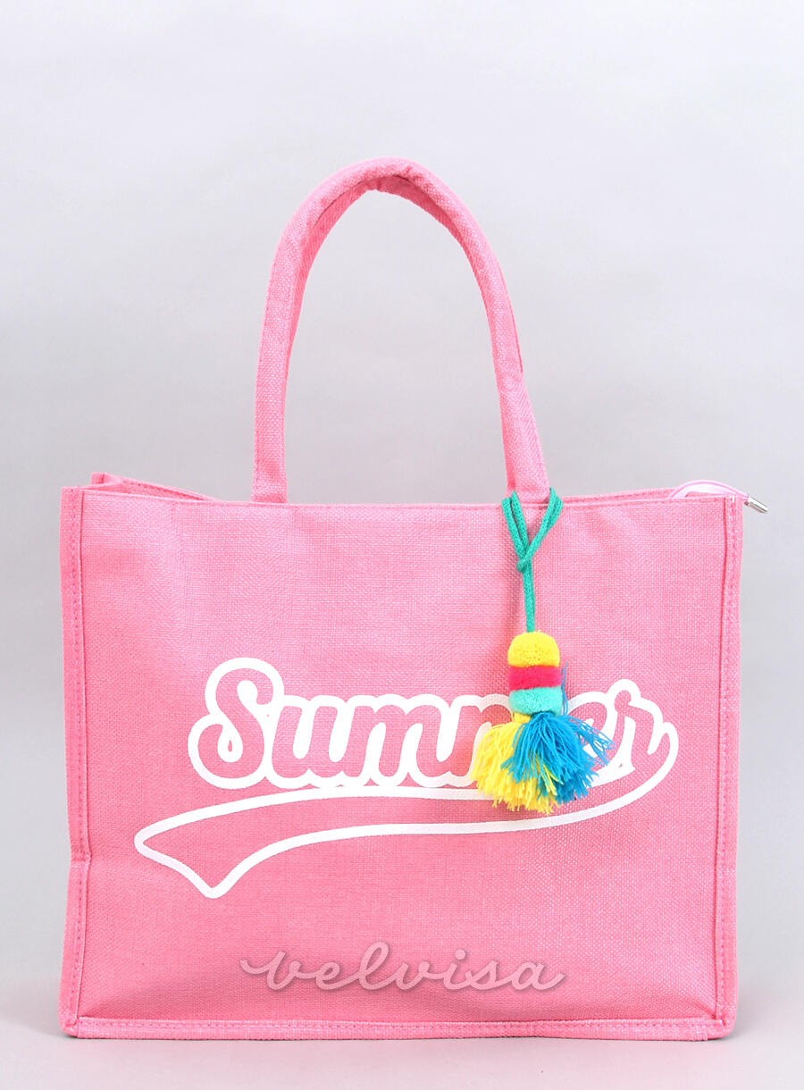 Borsa da spiaggia rosa chiaro Summer