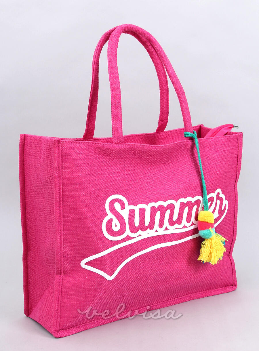 Borsa da spiaggia fucsia Summer