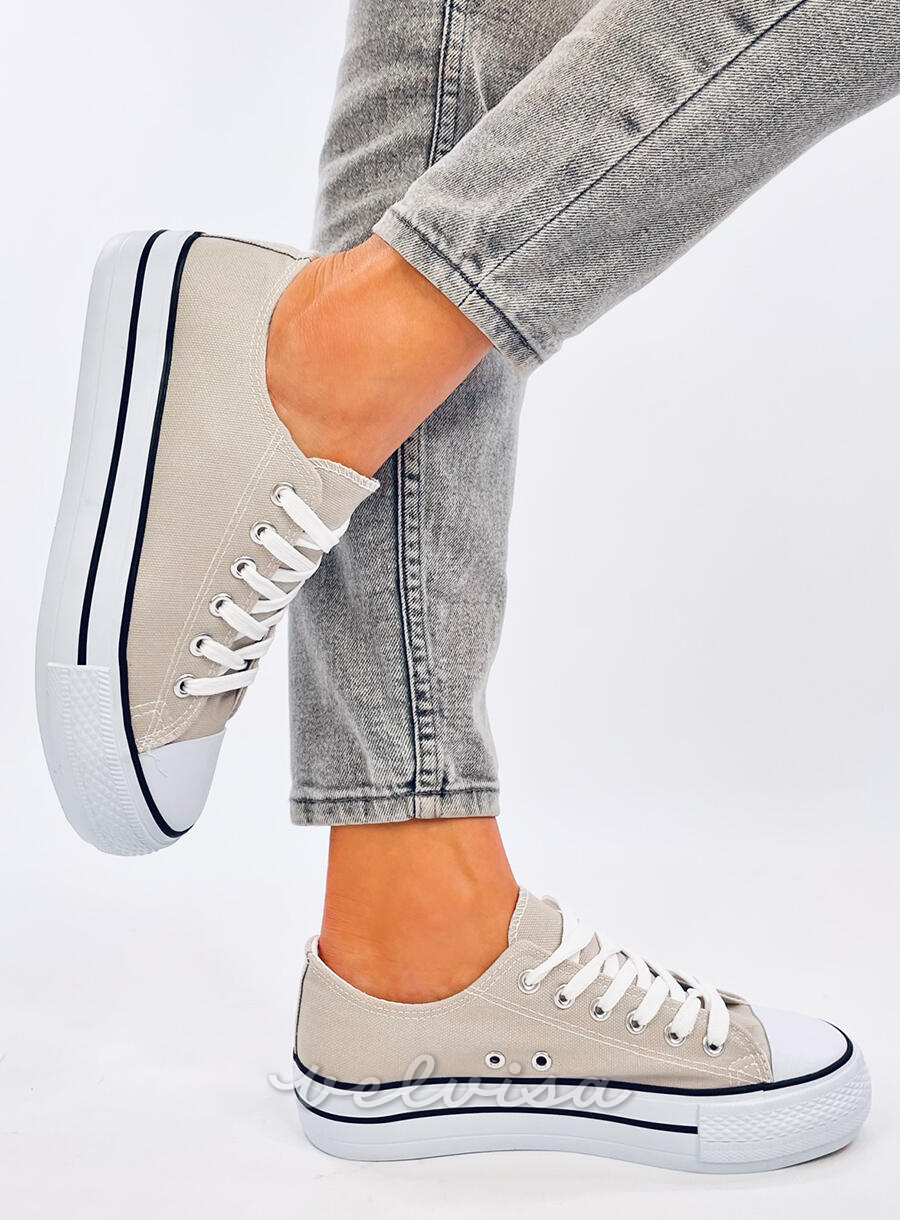 Sneakers basse in tela grigie