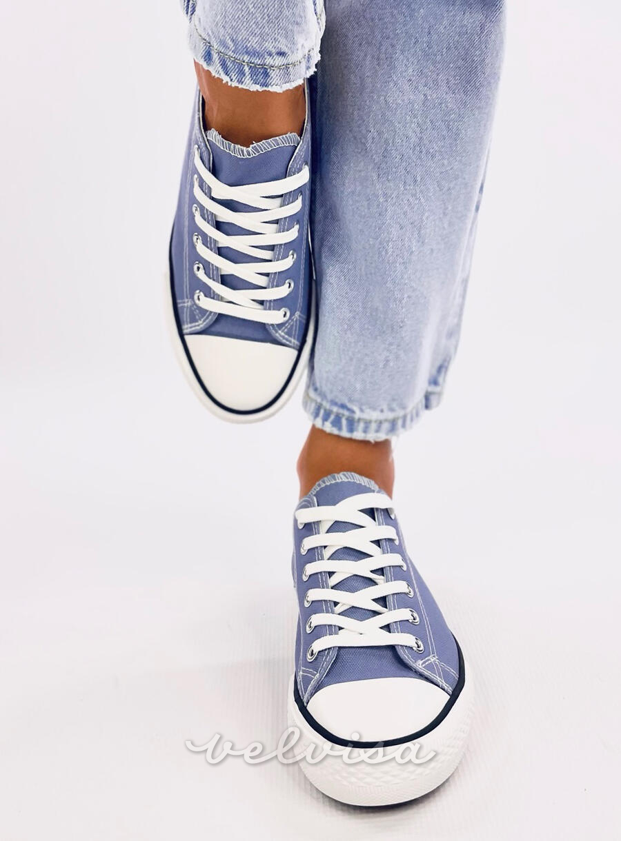 Sneakers classiche basse in tela blu chiaro